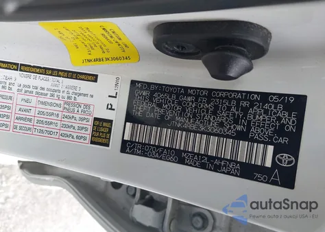 2019 Toyota Corolla Se from USA, damaged, VIN JTNK4RBE3K3060345